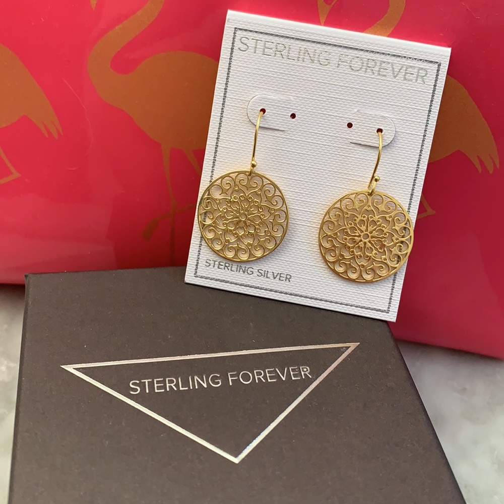 Gold Plated Sterling Silver Filigree Earrings